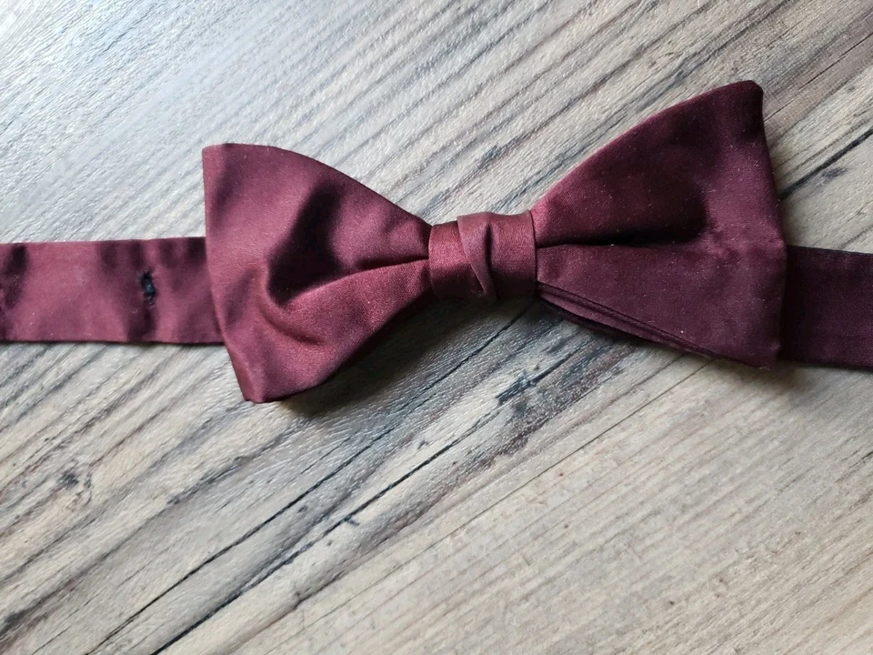 Christian Dior бордовый галстук-бабочка регулируемый винтажный все шелк - Изображение 3 из 4