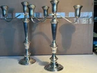 Pair of Pointed Antique Reed  Barton Sterling Silver Convertible Candelabras #12