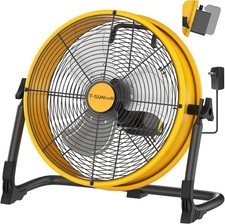 12" Battery Operated Floor Fan Compatible with Dewalt 20V Max Battery, Portable