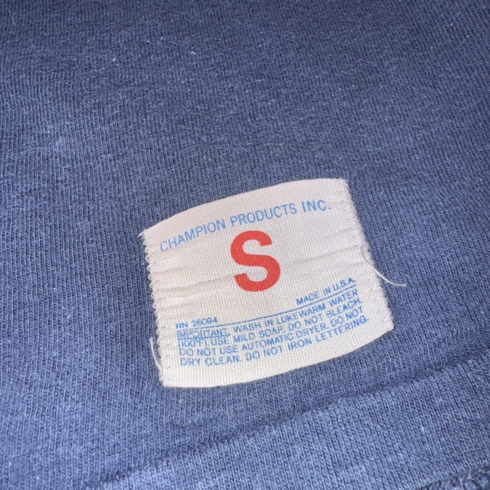 Camisa masculina vintage Purdue Champion barra azul GG azul amarela feita nos EUA (50) - Imagem 2 de 4