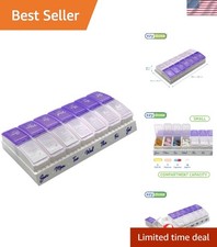 Compact Pill Planner with Stylish Pearlescent Lids - Ideal for Daily Management