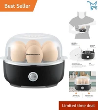 Electric Egg Cooker 7 Egg Capacity BPA Free Fast Soft Medium Hard Boiled