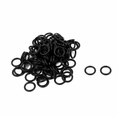 100Pcs Black 6mm x 1.2mm Nitrile Rubber O Ring   Oil Sealing Grommets  *pt