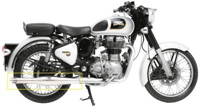 Rumbler Exhaust (Chrome) (Silver) Fit for Royal Enfield OLD CLASSIC 350 / 500