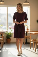 Express Textured Tie Front Dolman Dress x-Small, Burgundy