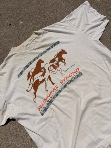 Vtg 80s Horse Running Strong Medium Shirt Native American