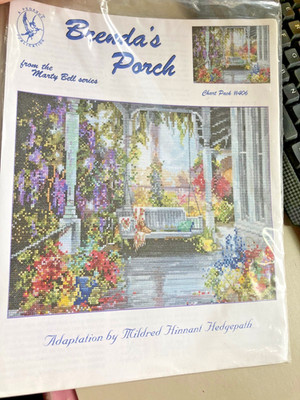 MARTY BELL BRENDA'S PORCH Cross Stitch Chart Pack  - Pegasus Publication #406