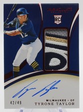 2020 Panini Immaculate Collection Tyrone Taylor 110 42/49 Patch Auto