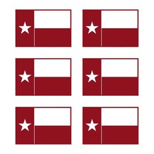 Set of 6 Texas Flag vinyl decals small Texan symbol Stickers