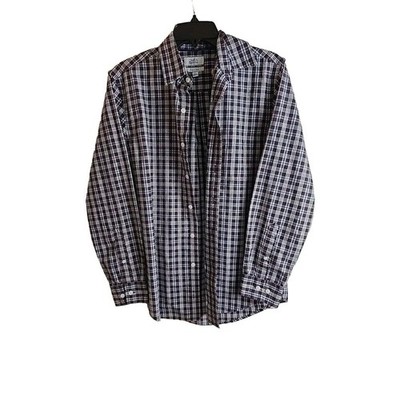 Croft & Barrow Mens Easy Care Shirt S Check Plaid Button Up Long Sleeve Casual