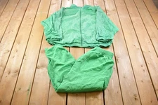 Vintage 1990s Laura Katherine Green Windbreaker & Track Pants Set Streetwear Lig