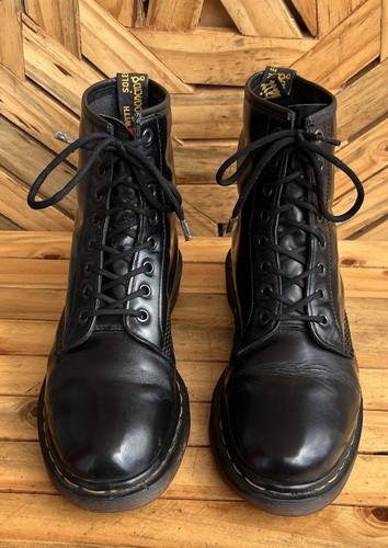 Botas De Colección Dr Martens Combat Cuero Negro 8 Ojos Hechas en Inglaterra Talla UK 8/US 9 - Imagen 2 de 15