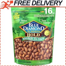 Blue Diamond Almonds Wasabi Soy Sauce Flavored Snack Nuts, 16oz Resealable Bag