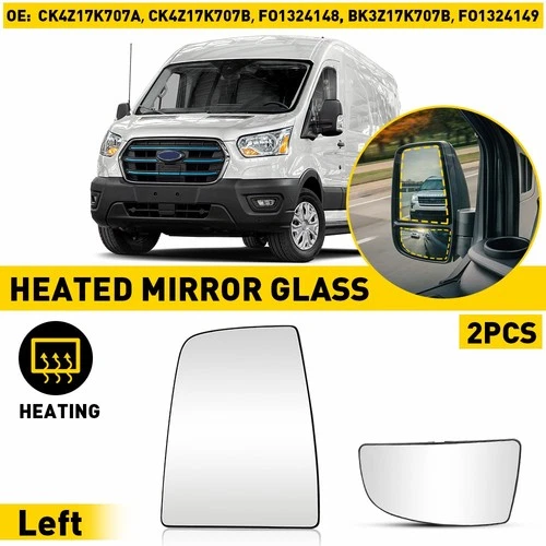 Left Upper/Lower Side Towing Mirror Glass For 2015-2022 Ford Transit-150 250 350