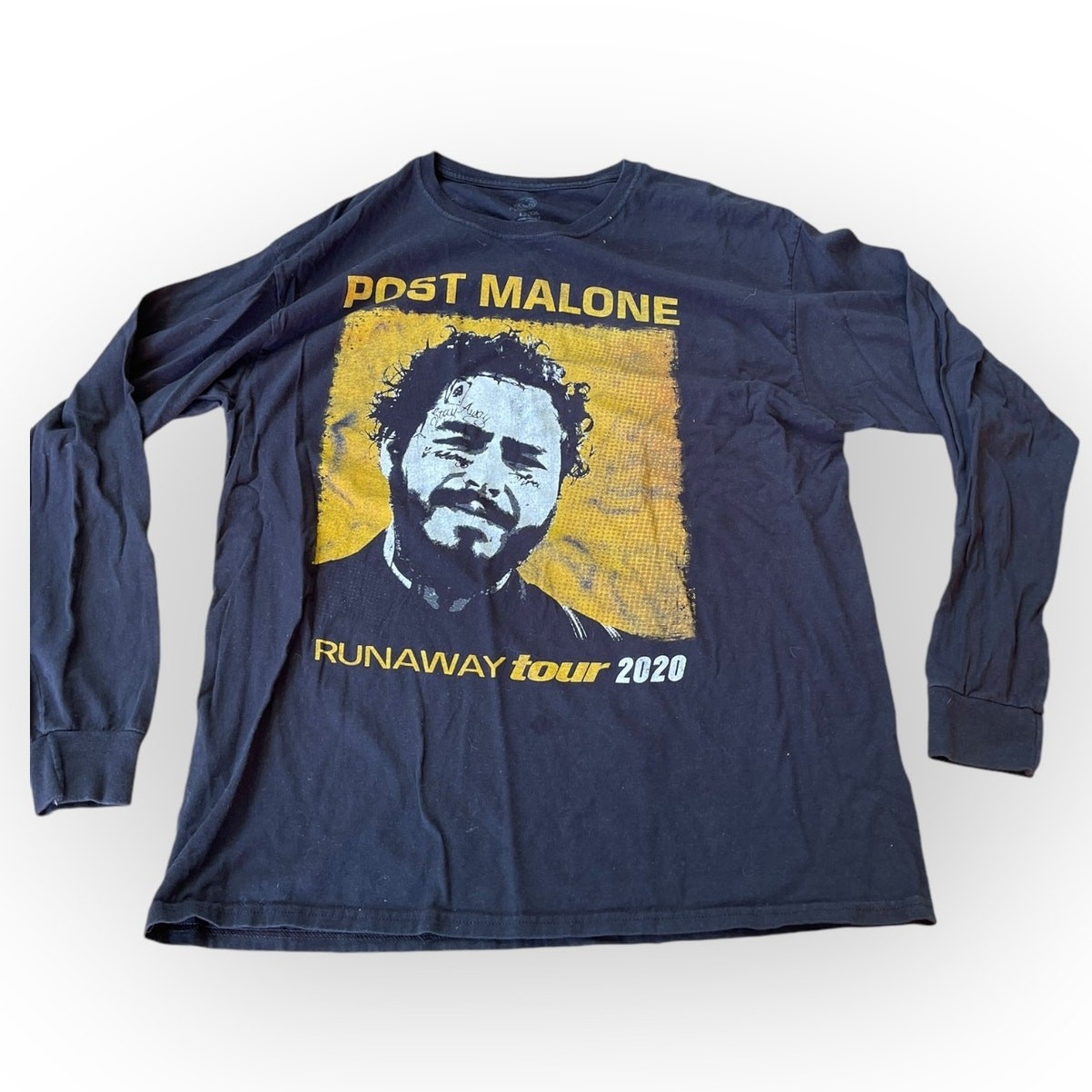 ALTRA Post Malone Runaway Tour 2020 Maglietta Da Concerto Manica Lunga Taglia L