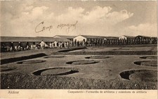 Old postcard MOROCCO camp - training of gunners and dining rooms (199277)