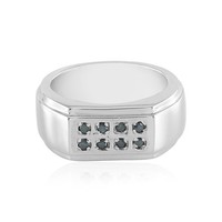 Cavill Ring Sterlingsilber 0,108Ct Blauer Diamant Rechteckig Echtschmuck-