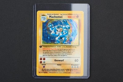 Pokémon Machamp 1st Edition   Base Set 8/102   Holo Rare   German MP