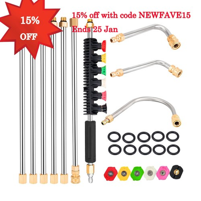 #ad 9X Pressure Washer Extension Wand Set 97quot; Washer Lance Roof Gutter Cleaning Tool $37.13