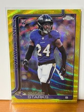 Malaki Starks 2025 Topps Chrome #347 Yellow Wave Refractor Rookie RC /275