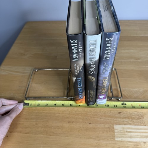 VTG MCM Gold Metal Sliding Adjustable Book Rack Stand Extending Book Holder Read - Foto 10 di 19