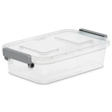 Plastic Modular Latch Box With Lid Small Storage Container Stackable Bin 2.7