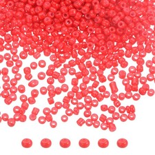 Glass Beads 2mm Hole Loose Beads for Bracelet Earring Making Red
