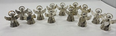 13 Regal Silver Metal Christmas Angel Ornaments  2 1/4'' Hong Kong Lot