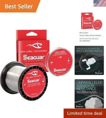 Red Label 100% Fluorocarbon Fishing Line - 15lbs Strength, 3000ft Clear Spool