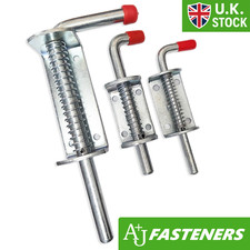 SPRING LOADED SHOOT BOLT - GATE DOOR CATCH STABLE HORSE BOX TRAILER