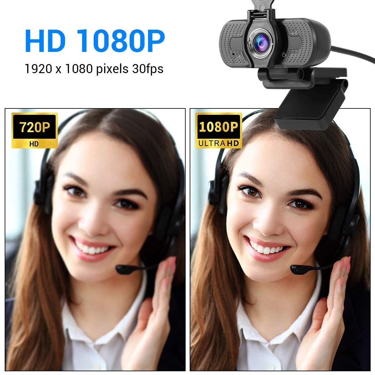 Webcam E Periferiche VoIP Webcam 1080P Full HD Con Microfono Interfaccia Usb Gobran Web