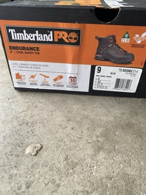 Timberland PRO Endurance 6in Steel Safety Toe Work Boots EH Men's 9 M