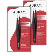 Stainless Steel Slanted Tip Eyebrow Tweezers for Women and Men Facial Hair