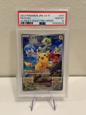Pikachu 001/SV-P Promo Scarlet & Violet Pre-Order PSA 10 POKEMON