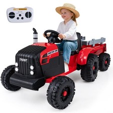 24V Ride On Tractor for Kids Electric Vehicle with Detachable Trailer and Remote