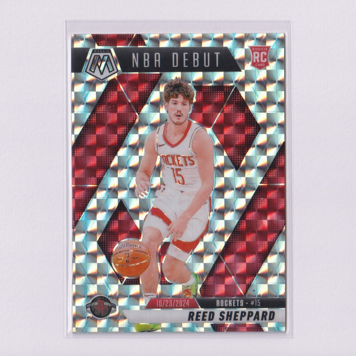 2024-25 Panini Mosaic NBA Debut Silver #252 Reed Sheppard RC Rookie