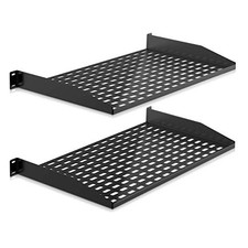 Pyle PLRSTN14UX2 2-Pc 1U Server Rack Shelf, Vented Shelves for Good Circulation