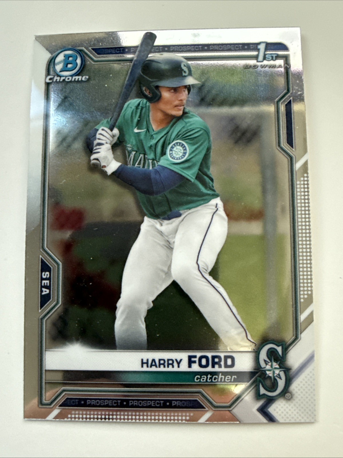 2021 Bowman Draft #BDC-1 Harry Ford 1st Chrome Base Seattle Mariners Rookie