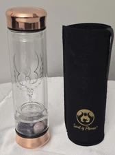 READ Spirit Of Phoenix Crystal Water Bottle Tea Infuser Rose Gold Dbl Wall Glass