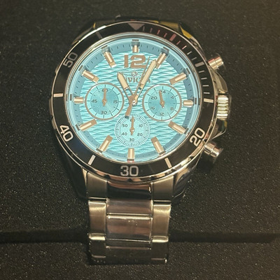 Invicta Men s Chronograph Quartz Watch 44-47.9mm Blue Dial SS Bracelet 10ATM