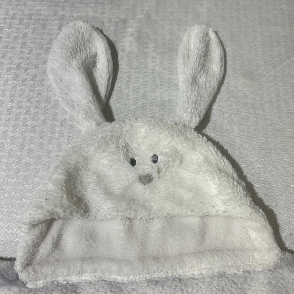 Blankets and Beyond Gray White Hooded Rabbit Bunny Lovey Baby Security Blanket - Image 2 of 4