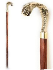 Snake Handle Canes Solid Handmade Walking Stick for men, women Casual Fancy cane