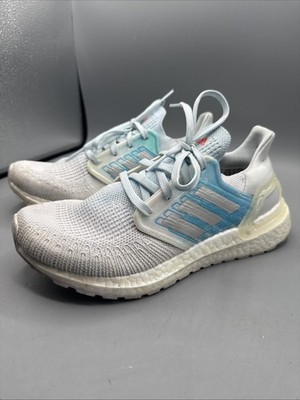 Adidas Ultraboost 20 FV8336 Running Shoes Women's Size 7.5 White Iridescent