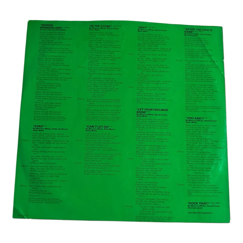 EARTH WIND & FIRE I Am LP 1979 ARC Columbia Gatefold Lyric Inner Funk VG+/VG/VG+ Foto 4 de 4