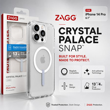 ZAGG (iPhone 14 Pro, 6.1") Crystal Palace Snap Clear Case, MagSafe, D30 Cover