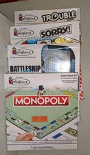 Colorforms Miniature Games , Lot Of 4: Sorry, Trouble, Battleship, Monopoly.