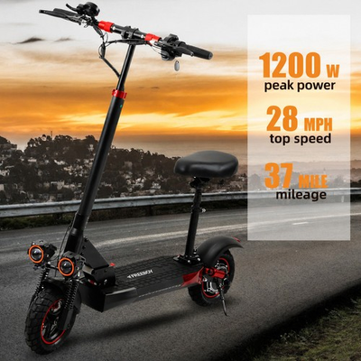 #ad #ad Electric Scooter 48v 1200W For Adult 10quot;Off Road Fat Tires Fast Speed USA MAX EN $319.99