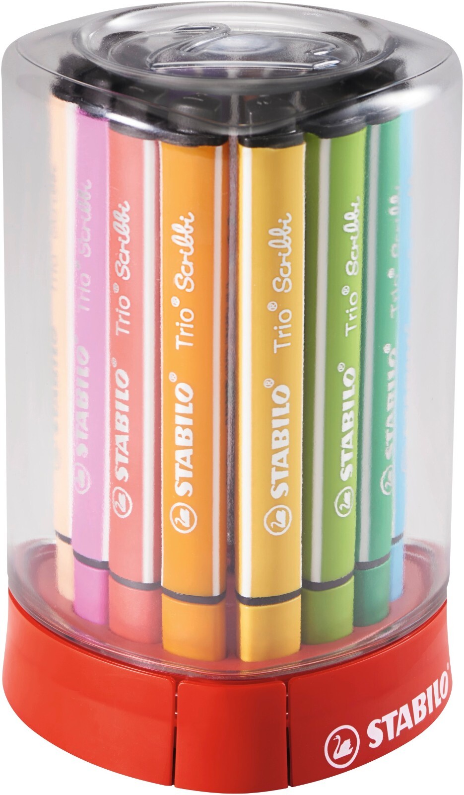 Triangular Fibre-Tip Pen - STABILO Trio Scribbi - Deskset of 12 Assorted Colours