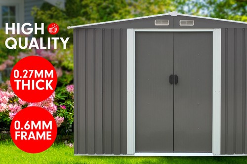 6ft x 8ft Garden Sheds Tool Storage Outdoor Workshop Shelter Spire Roof - Grey - Picture 5 of 9