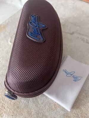 Maui Jim Brown Zippered Sunglasses Case w/ Clip w/ Cleaning Cloth